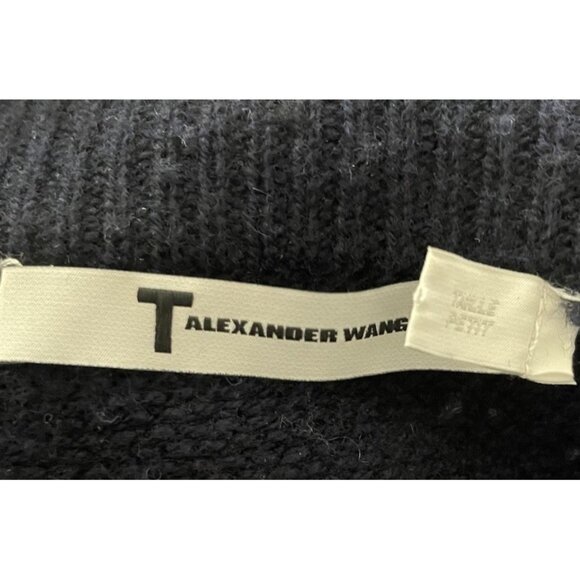 T Alexander Wang Wool Cashmere Cowl Neck Navy Blue Sweater Size Small - Picture 4 of 4